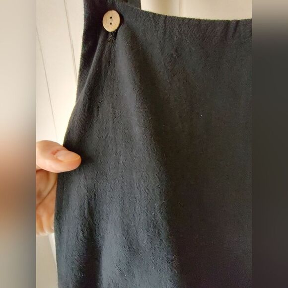 Black Wide-Leg Women's Summer Overalls - Picture 4 of 8